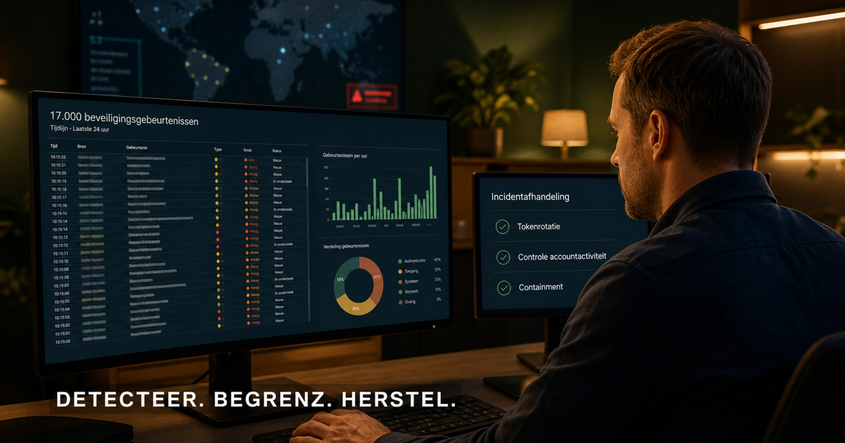 Incident responder analyseert 17.000 beveiligingsgebeurtenissen en controleert tokenrotatie en containment