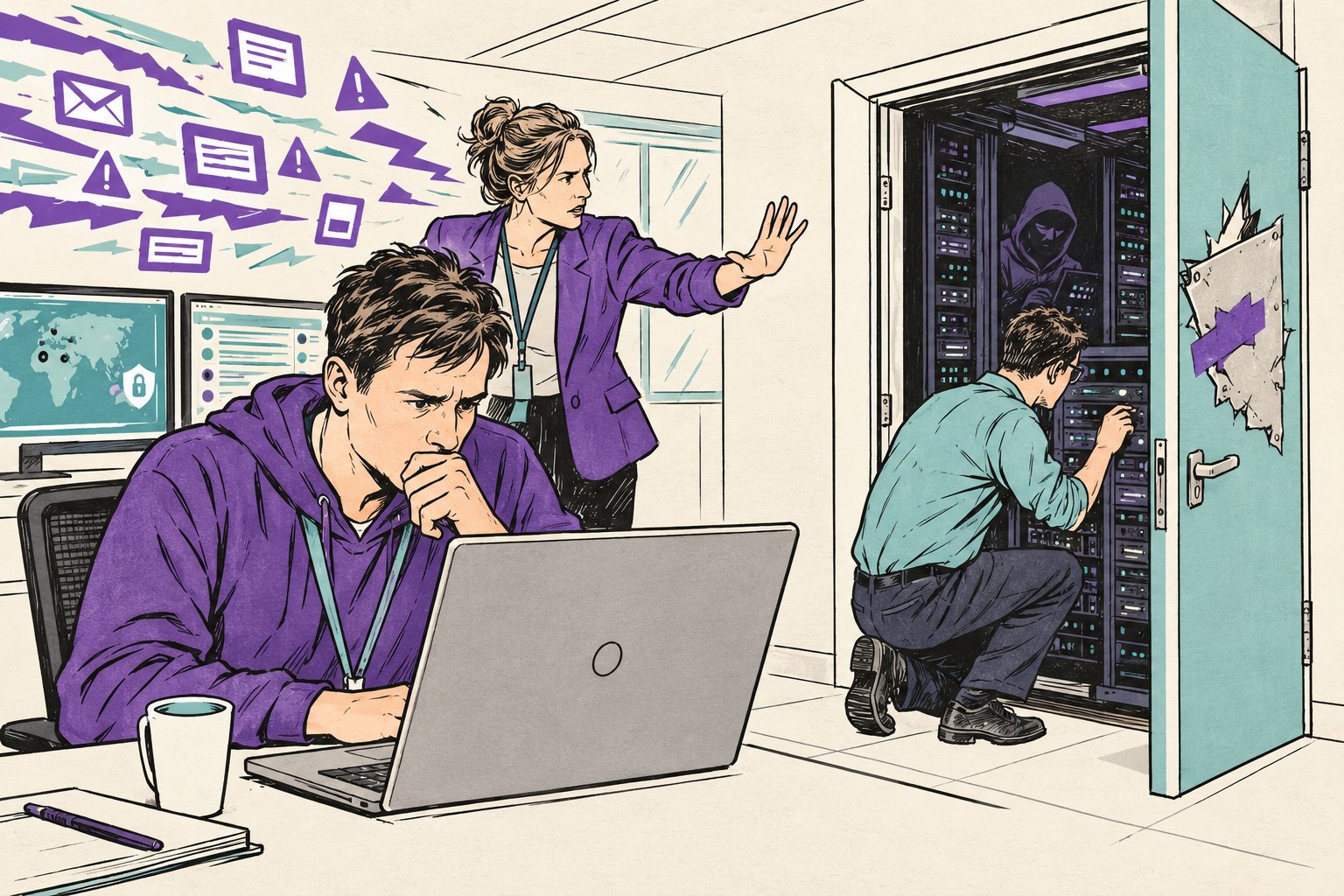 Beheerders controleren VPN-logs en de serveromgeving achter een gerepareerde deur